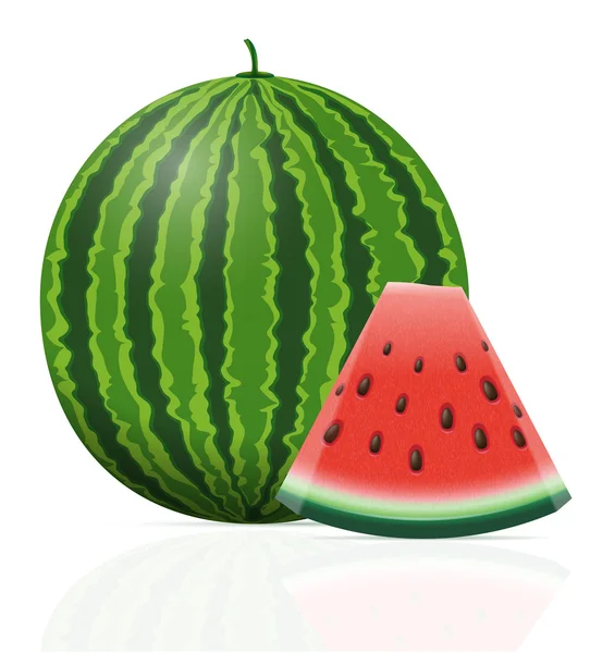 Watermelon masak juicy vector ilustrasi - Stok Vektor
