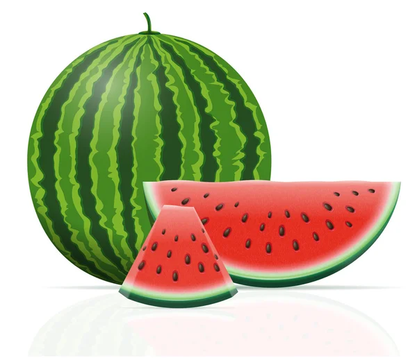 Watermelon masak juicy vector ilustrasi - Stok Vektor