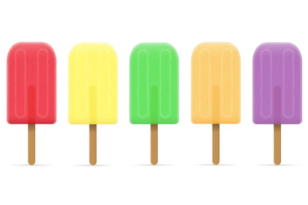 冰淇淋冷冻果汁棒矢量插图 — 图库矢量图片