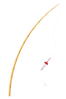 bamboo fishing rod vector illustration