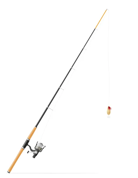 Filatura della canna per illustrazione del vettore di pesca — Vettoriale Stock