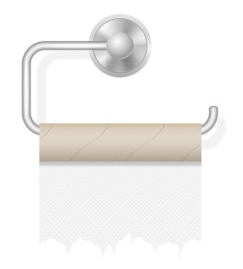 piece toilet paper on holder vector illustration clipart