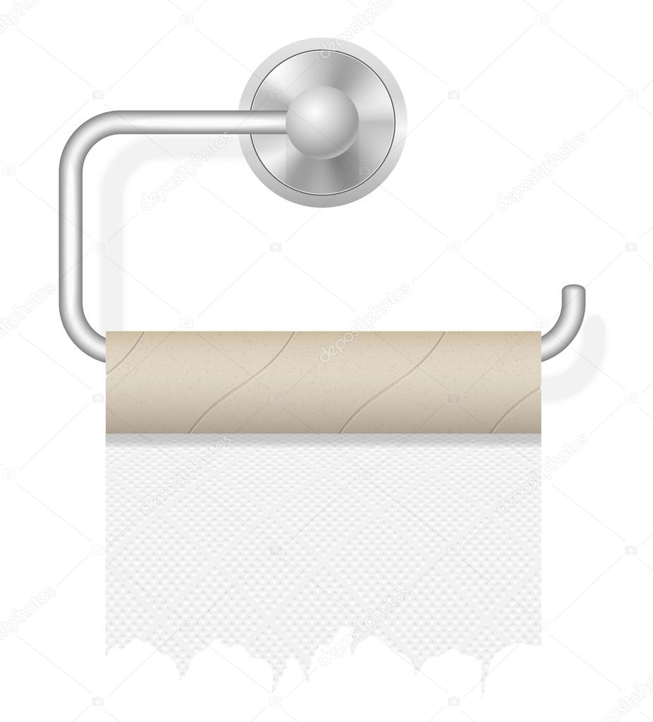 piece toilet paper on holder vector illustration