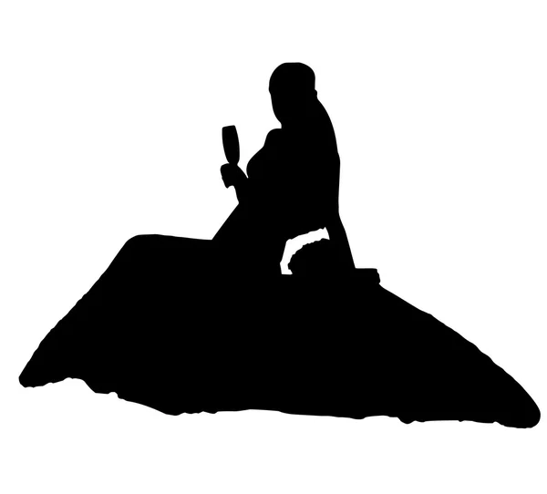 Bride realistic silhouette vector illustration — Stock Vector
