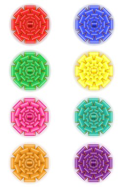 set simgeleri yay hediye vektör çizim için