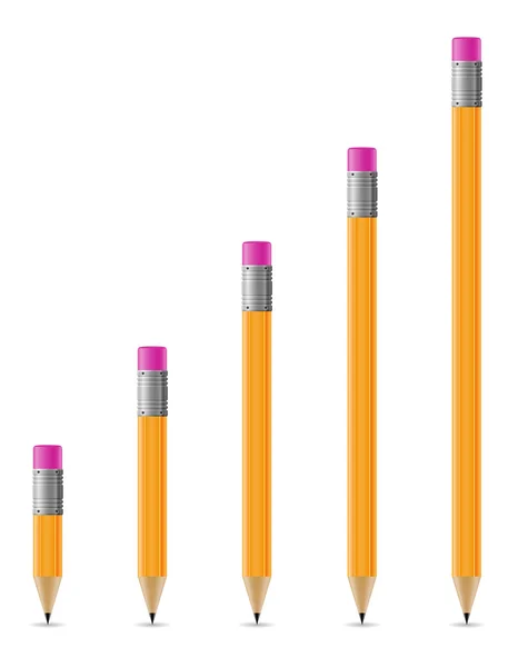Zugespitzte Bleistifte Vektor-Illustration — Stockvektor