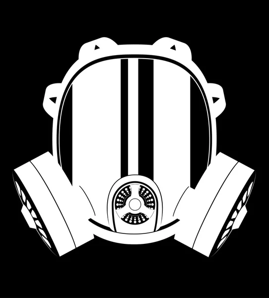 Ícone máscara de gás preto e branco vetor ilustração —  Vetores de Stock