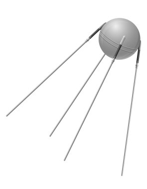 earth satellite sputnik vector illustration