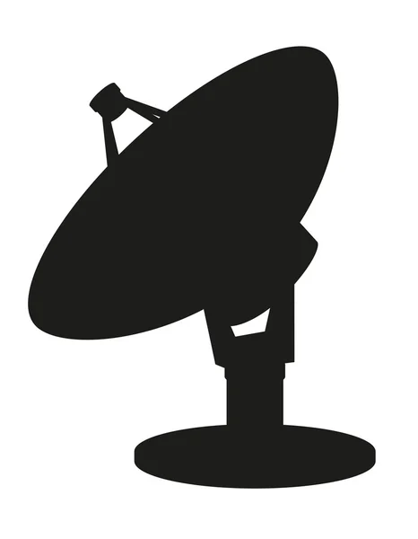 Antenne parabolique illustration vectorielle silhouette noire — Image vectorielle