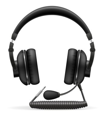 Akustik kulaklık mikrofon vektör çizim ile