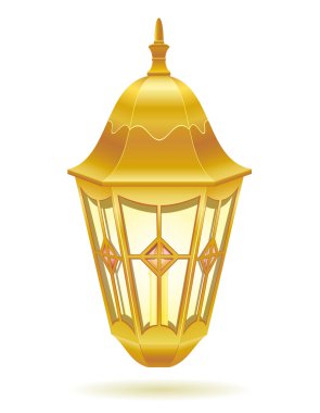 Retro vintage sokak ışık vektör çizim