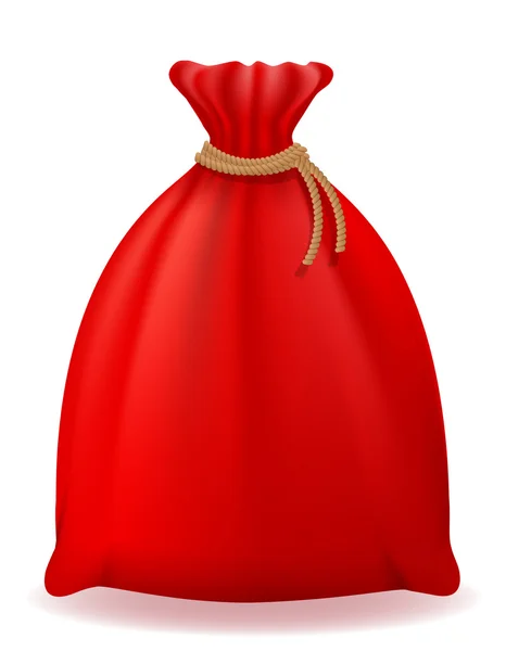 Bolsa de navidad roja santa claus vector ilustración — Vector de stock