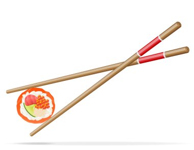 sushi and chopsticks vector illustration clipart