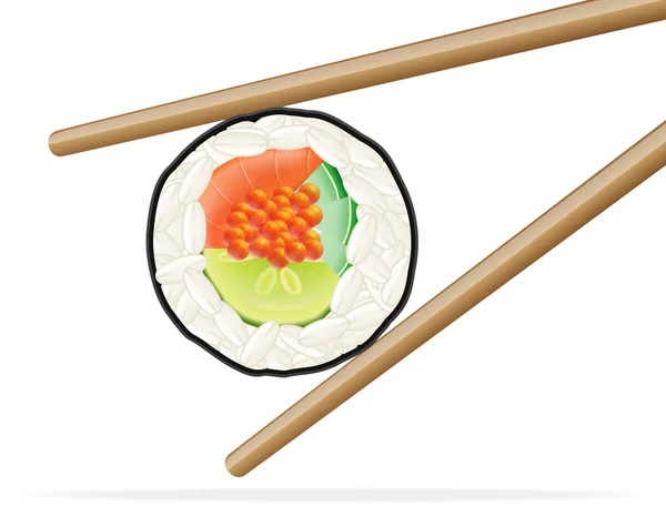 Sushi och ätpinnar vektor illustration — Stock vektor