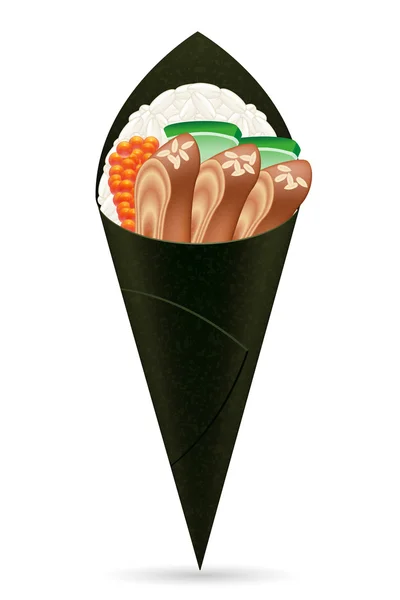 Sushi rouleau à main illustration vectorielle — Image vectorielle