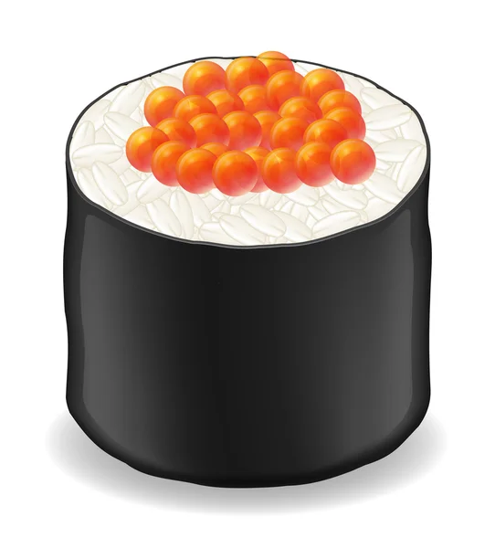 Sushi tekercs hínár nori vektoros illusztráció — Stock Vector