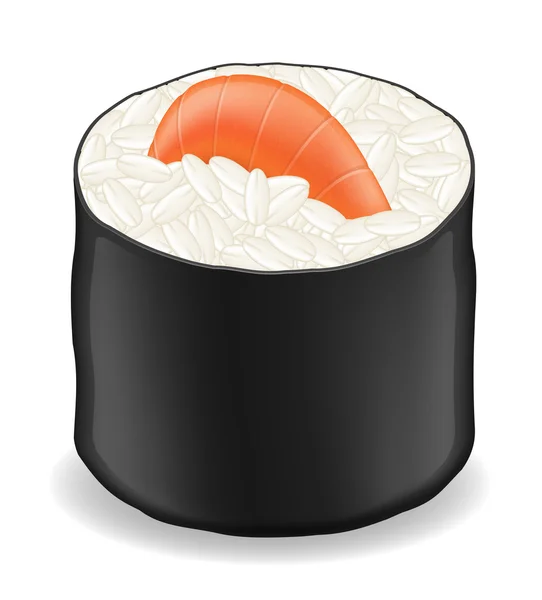 Rolos de sushi em algas nori ilustração vetorial — Vetor de Stock