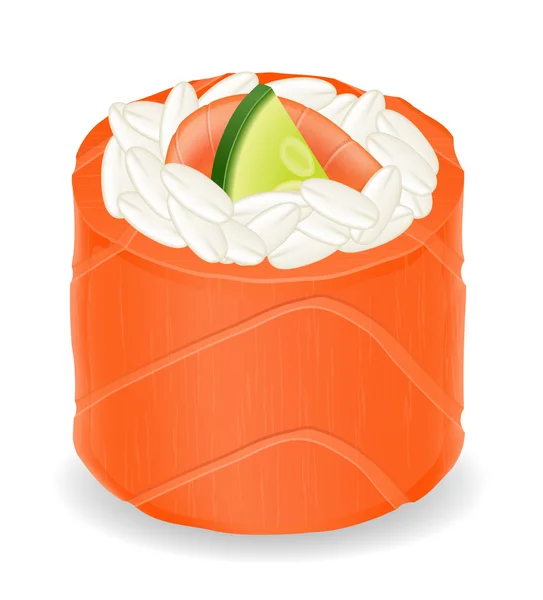 Rouleaux de sushi en illustration vectorielle de poisson rouge — Image vectorielle