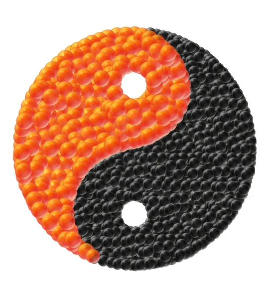 Yin e yang feito de ilustração vetorial caviar —  Vetores de Stock