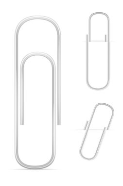 Kağıt sabit çizgi film için ataç. Beyaz arkaplanda izole edilmiş stok vektör illüstrasyonu