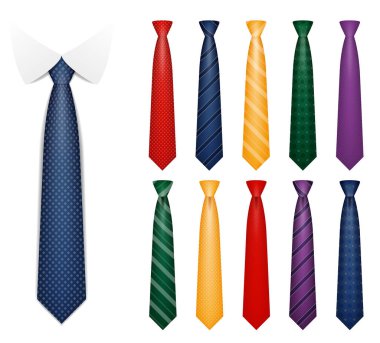 colors tie for men a suit accessory cartoon stock vector illustration isolated on white background