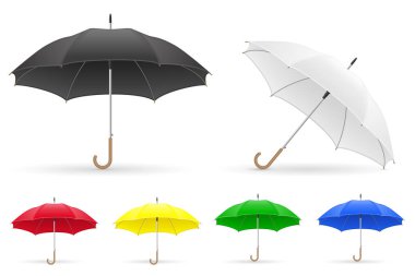 umbrellas rom the rain cartoon stock vector illustration isolated on white background