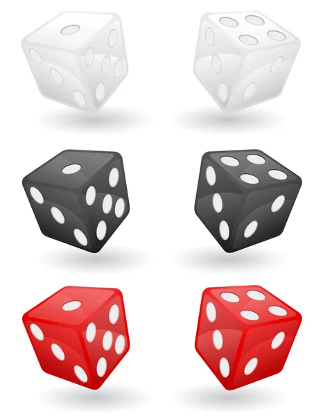 Colored casino dice vector illustration — Stock Vector