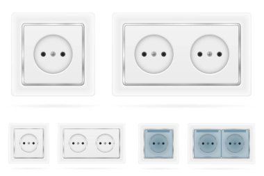 Beyaz arka planda izole edilmiş elektrik karikatürü stok vektör illüstrasyonu için elektrik prizi prizi