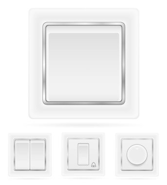 Beyaz zemin üzerinde izole edilmiş elektrik karikatür stok vektör ilülasyonu için elektrik anahtarı prizi