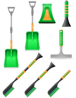 Araç karları kaldırma karikatür stok vektör illüstrasyonu beyaz arkaplanda izole