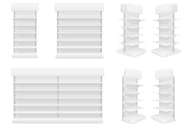 raf rafı beyaz arka planda izole edilmiş stok vektör ilüstrasyonu