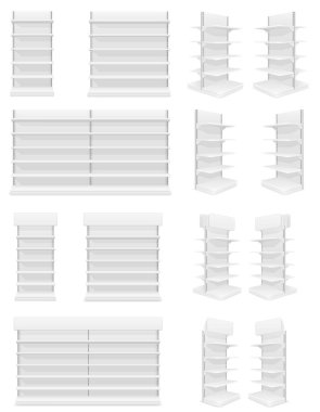 raf rafı beyaz arka planda izole edilmiş stok vektör ilüstrasyonu