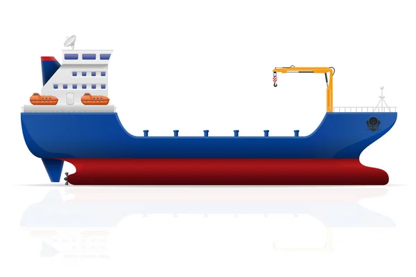 Nautiska cargo fartyget vektor illustration — Stock vektor