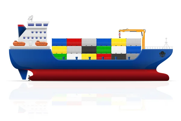 Ilustración vectorial náutica buque de carga — Vector de stock