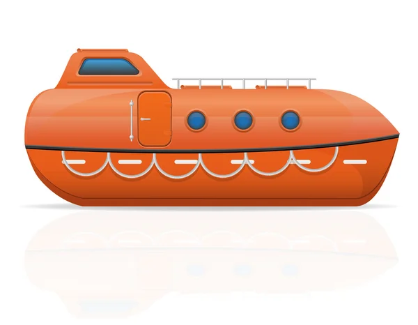 Nautical lifeboat vector illustration — Stock Vector