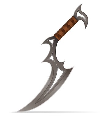 Sıradışı orijinal bıçak, beyaz arka planda izole edilmiş bir vektör illüstrasyonudur.