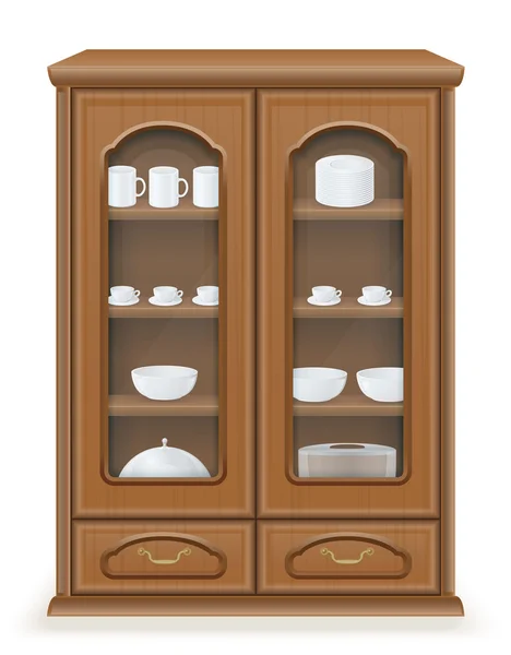 Cupboard furniture made of wood vector illustration — Stock Vector