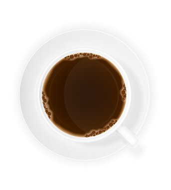 fincan kahve üstten görünüm vektör çizim