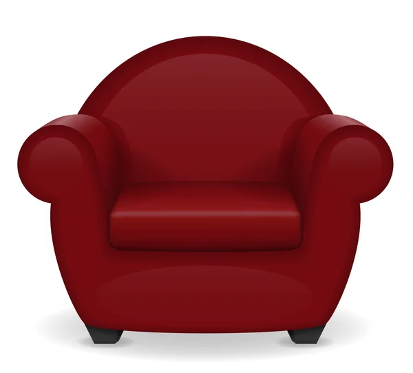 赤い肘掛け椅子家具のベクトル図 — ストックベクタ