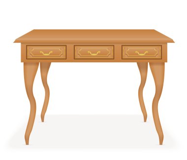ahşap masa mobilya vektör çizim