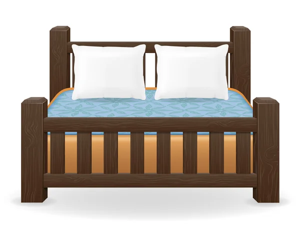 Ilustracja wektorowa meble łóżko podwójne — Wektor stockowy