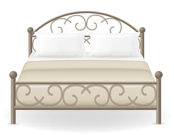Векторная иллюстрация двуспальной кровати — стоковый вектор