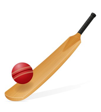 cricket bat and ball vector illustration clipart