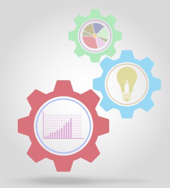 iş dişli mekanizması kavramı vektör çizim