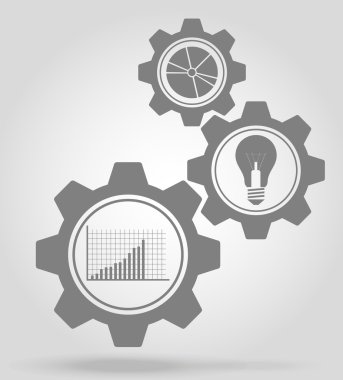 iş dişli mekanizması kavramı vektör çizim