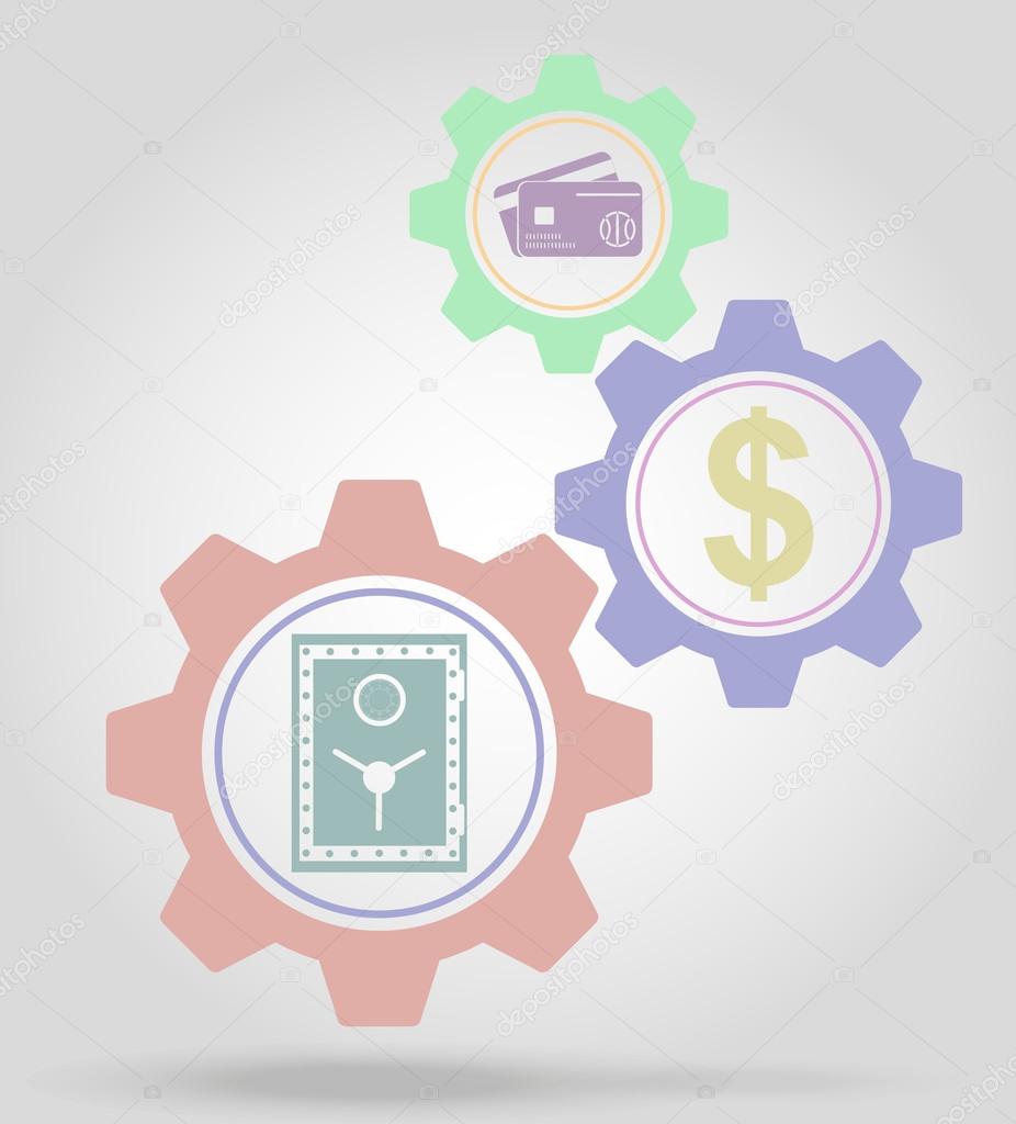 finance gear mechanism concept vector illustration