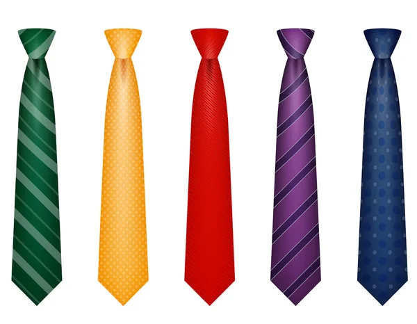 Set iconos colores corbata para los hombres un traje vector ilustración — Archivo Imágenes Vectoriales