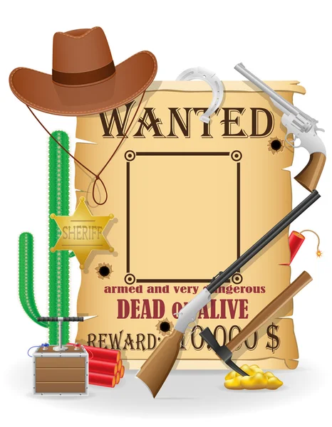 Cowboy selvagem oeste conceito ícones vetor ilustração — Vetor de Stock