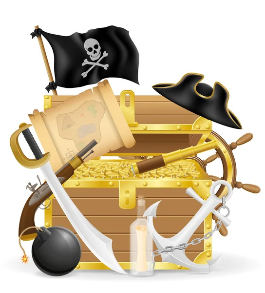 Concetto di pirata icone vettoriale illustrazione — Vettoriale Stock