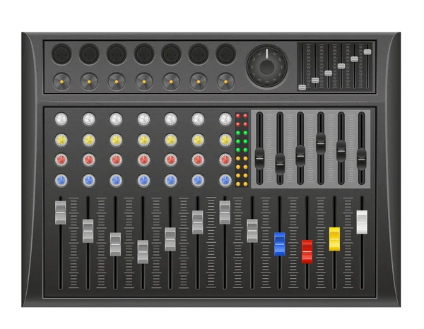 Deelvenster console geluid mixer vectorillustratie — Stockvector